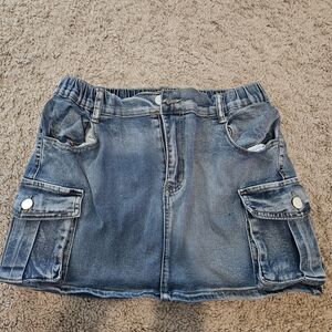 Denim Cargo Mini Skirt